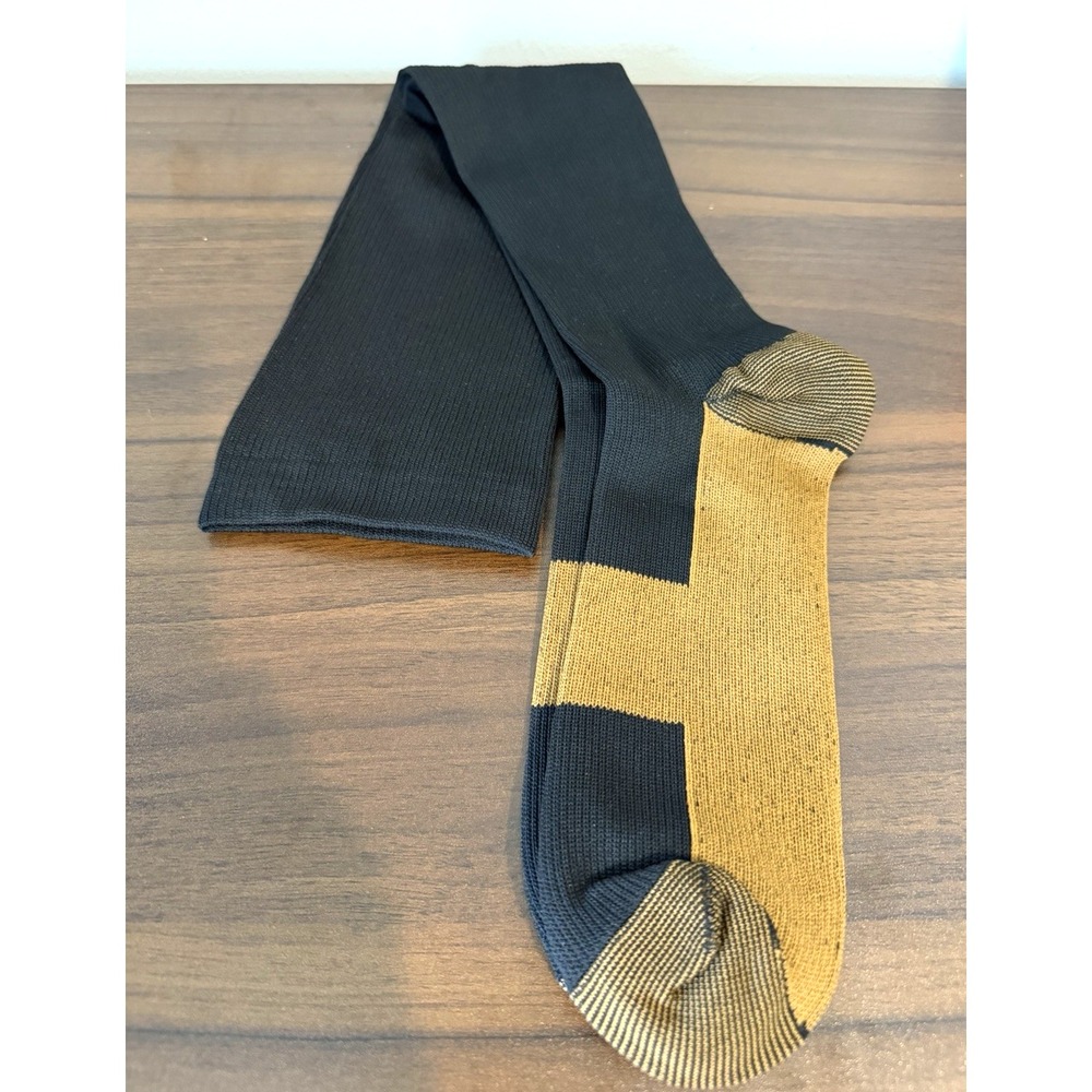 Men's Compression Socks, 5 Pairs Calf XXL, Black Mustard Yellow New